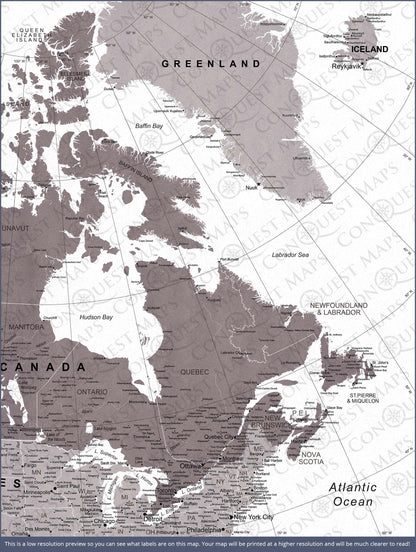 Canada Map Poster - Dark Brown Color Splash CM Poster