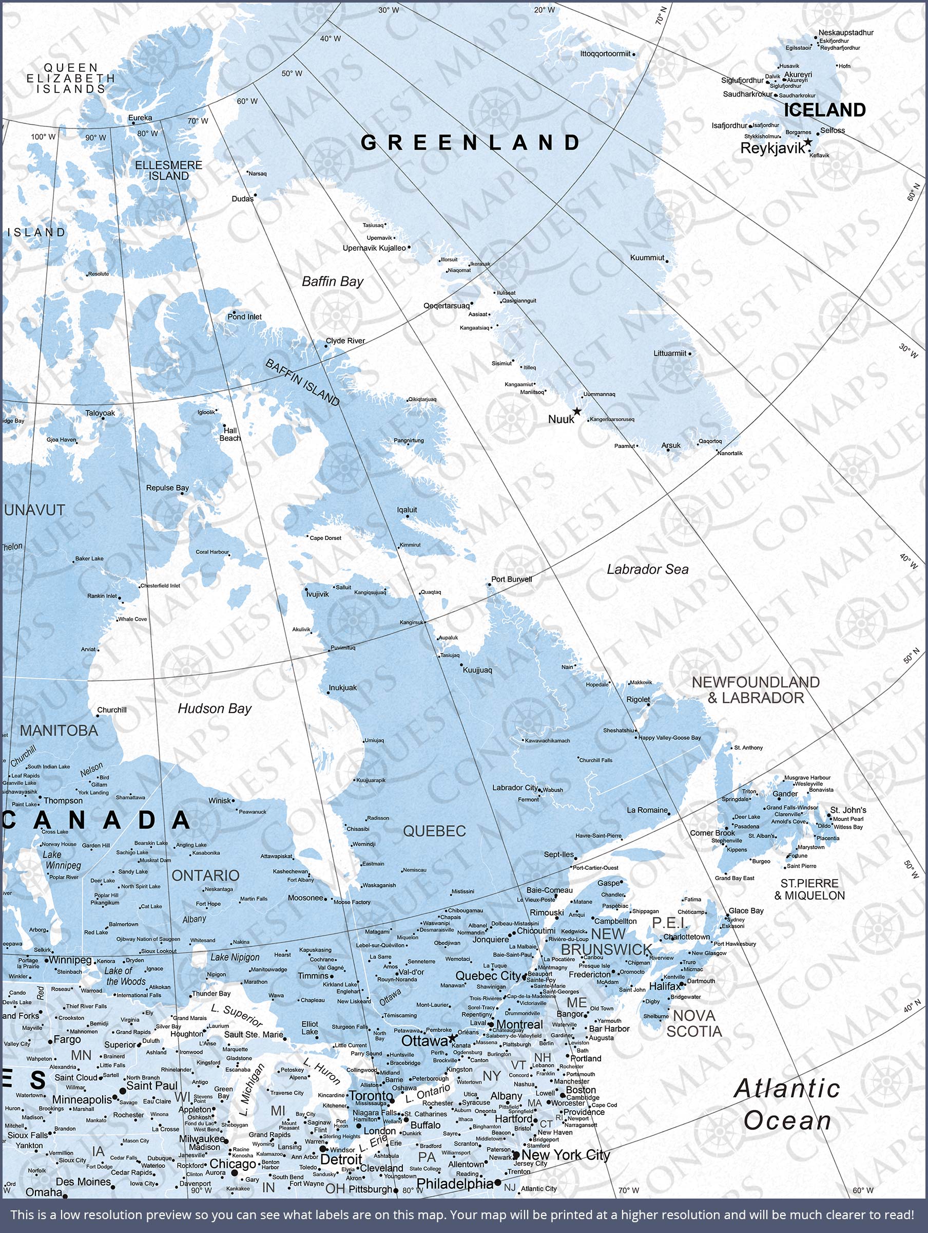 Push Pin Canada Map (Pin Board) - Light Blue Color Splash CM Pin Board