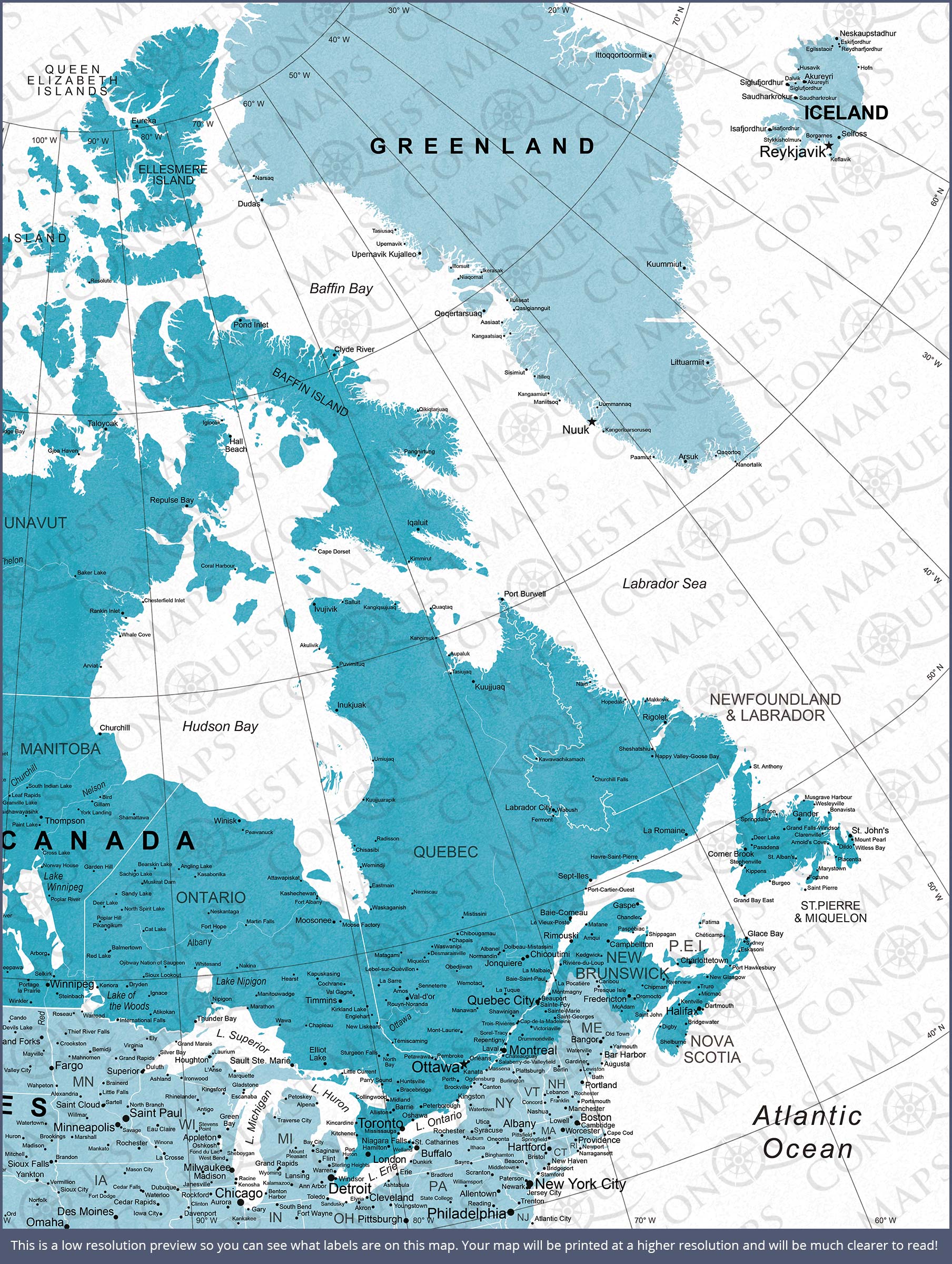 Push Pin Canada Map (Pin Board) - Teal Color Splash CM Pin Board