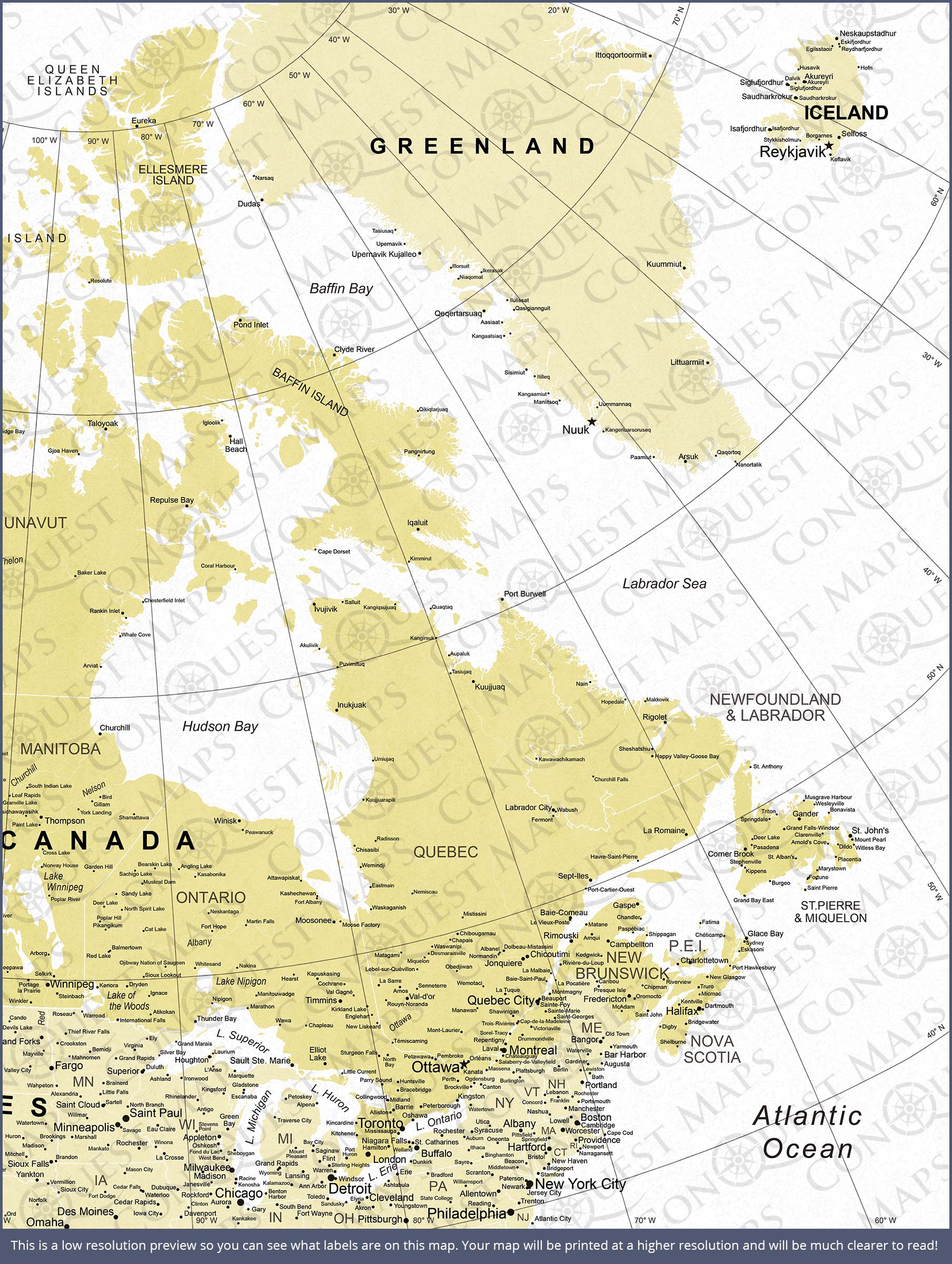 Push Pin Canada Map (Pin Board) - Yellow Color Splash CM Pin Board