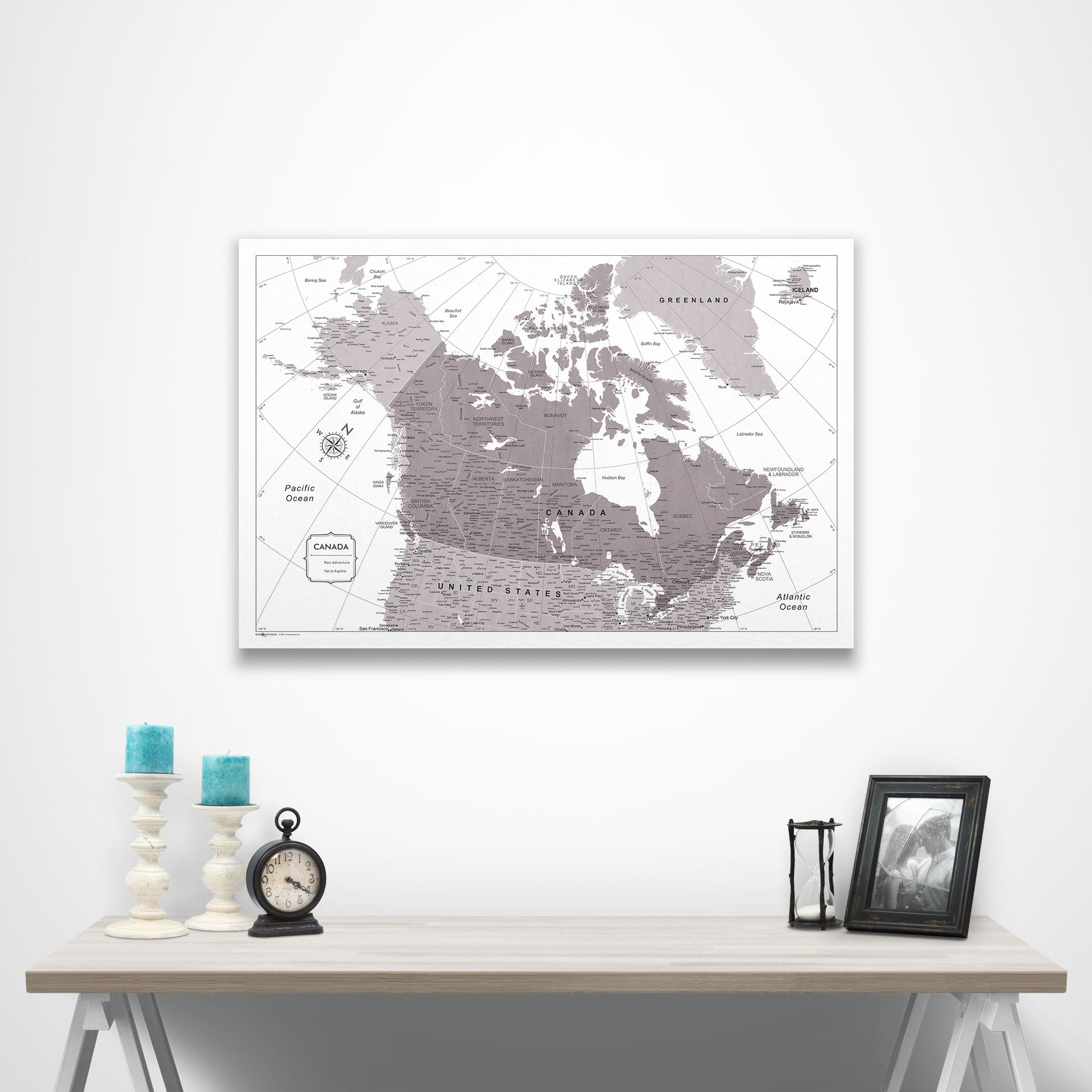 Canada Map Poster - Dark Brown Color Splash CM Poster