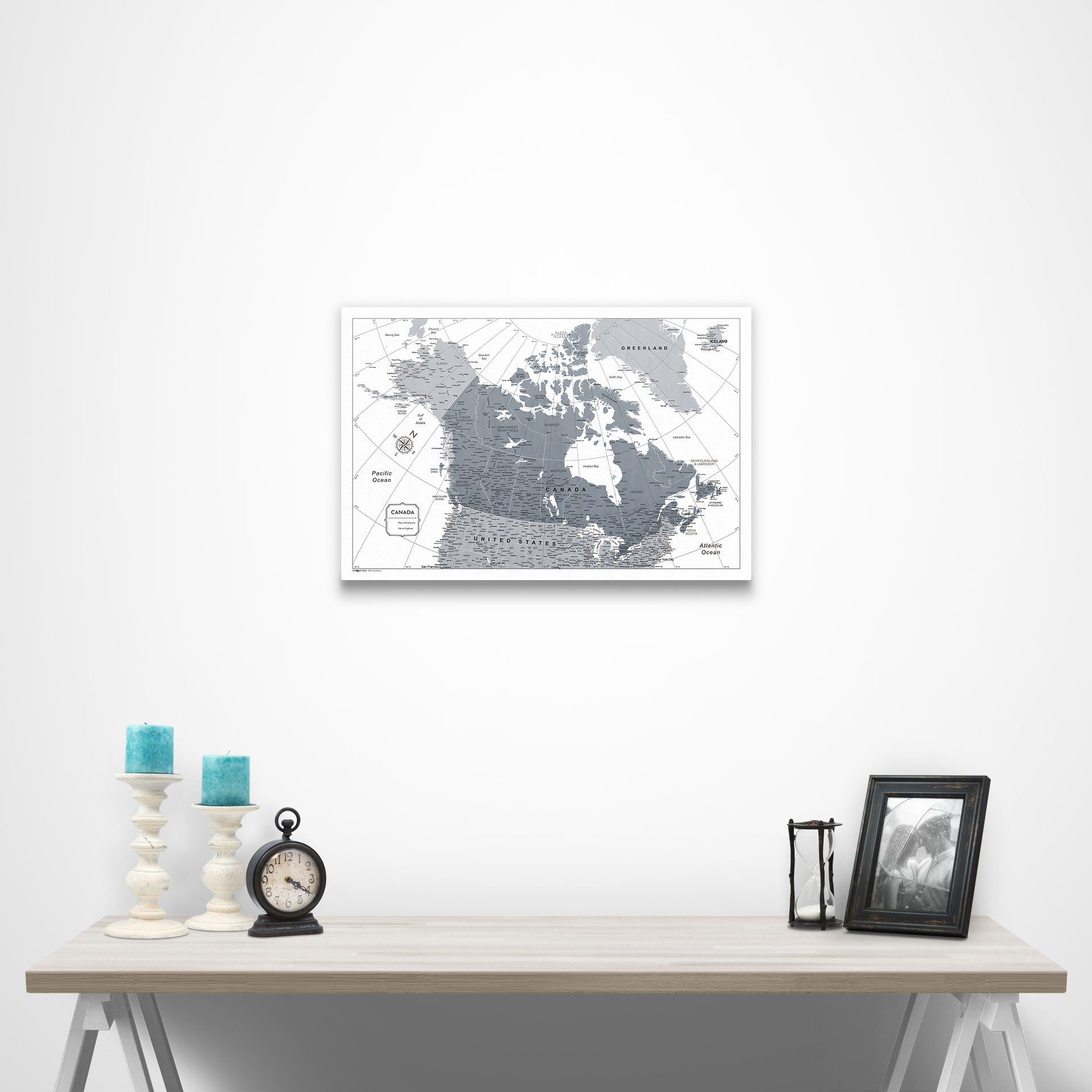 Canada Map Poster - Dark Gray Color Splash CM Poster