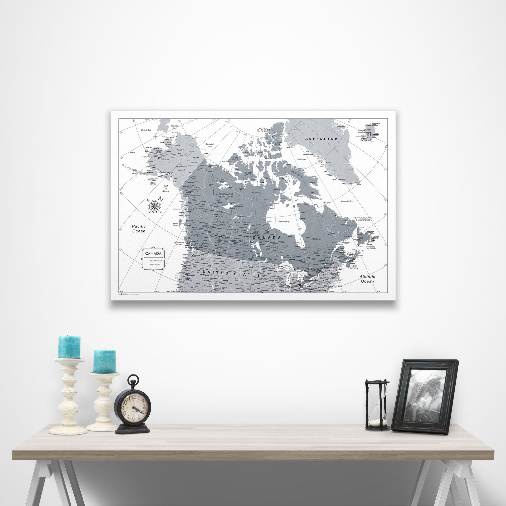 Canada Map Poster - Dark Gray Color Splash CM Poster