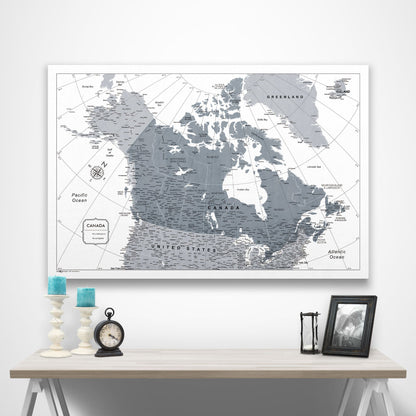 Canada Map Poster - Dark Gray Color Splash CM Poster