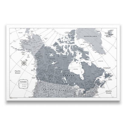 Canada Map Poster - Dark Gray Color Splash CM Poster