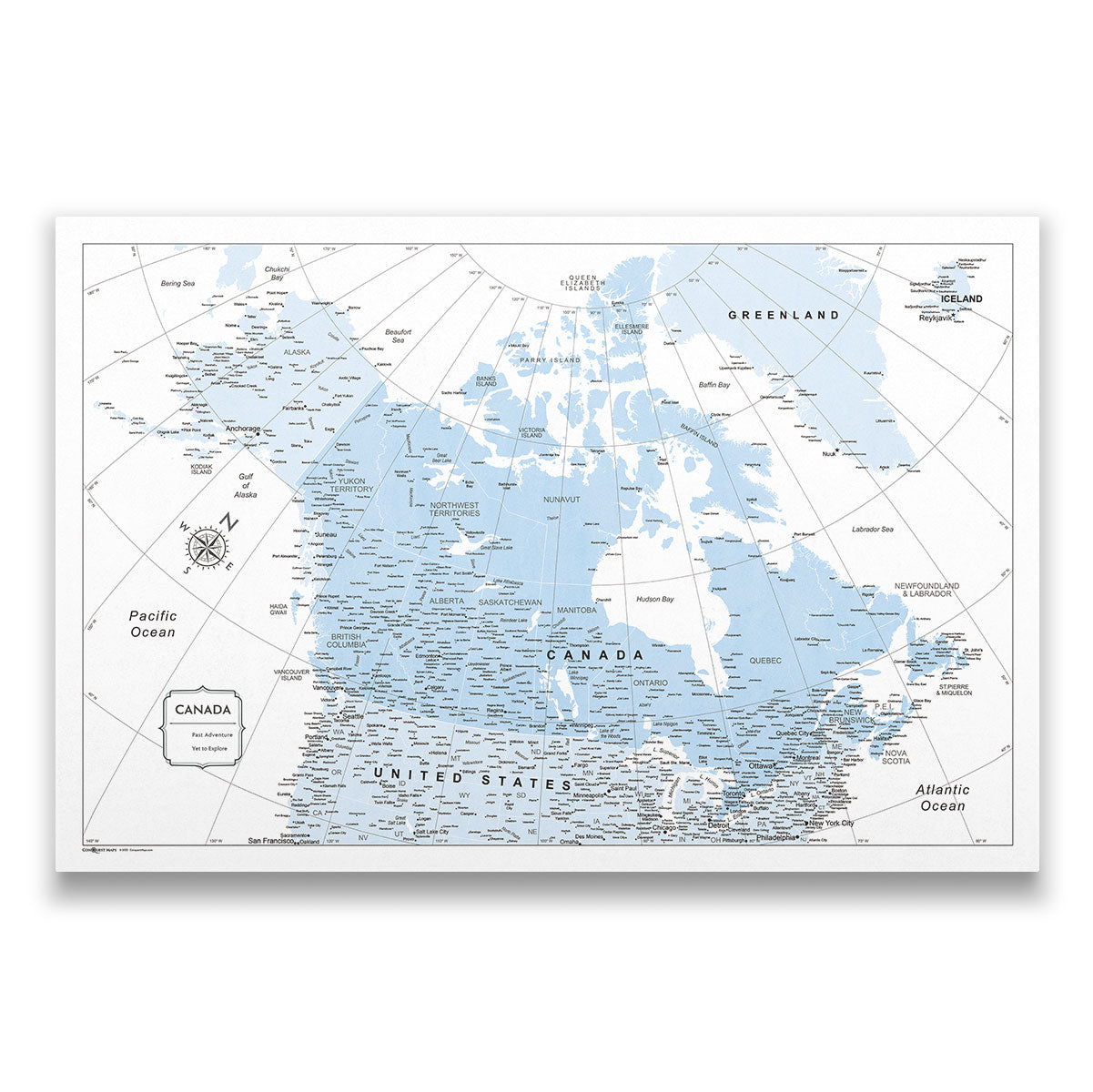 Push Pin Canada Map (Pin Board) - Light Blue Color Splash CM Pin Board