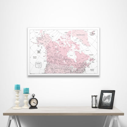 Canada Map Poster - Pink Color Splash CM Poster