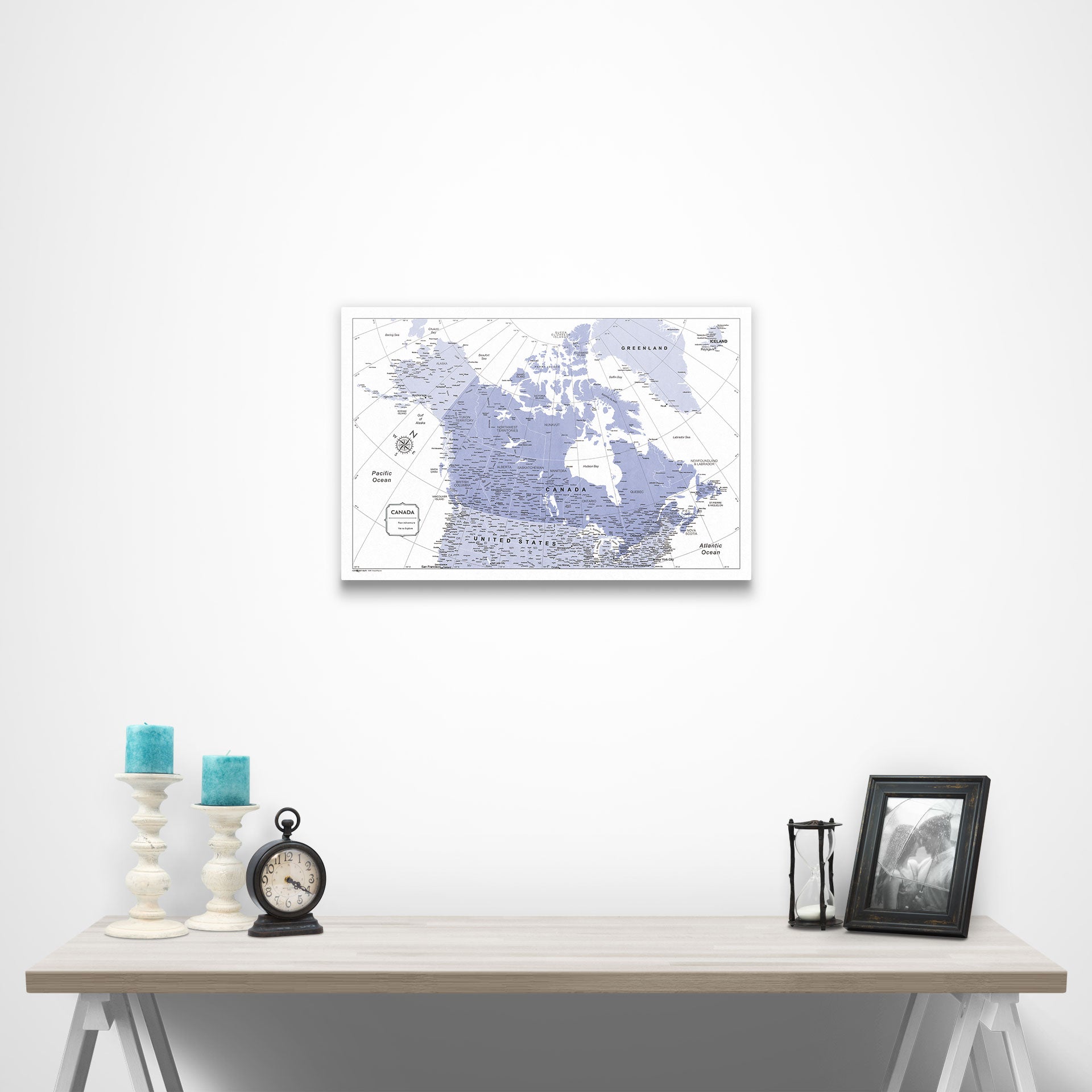 Canada Map Poster - Purple Color Splash CM Poster