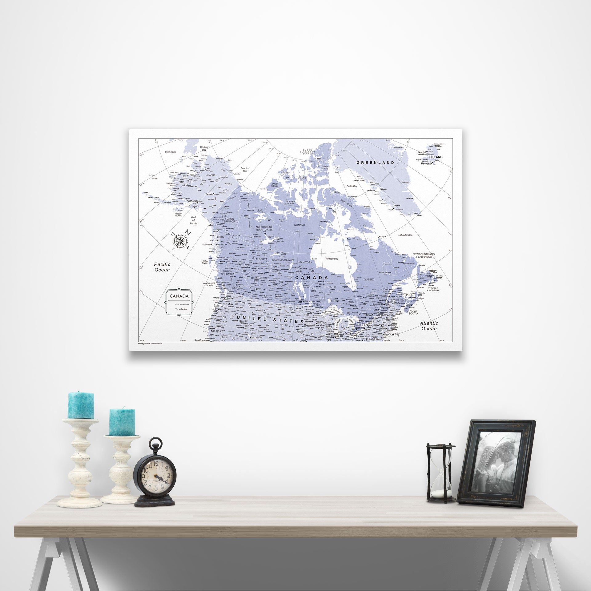 Canada Map Poster - Purple Color Splash CM Poster