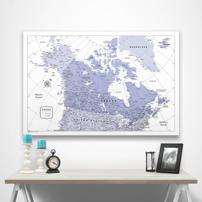 Canada Map Poster - Purple Color Splash CM Poster