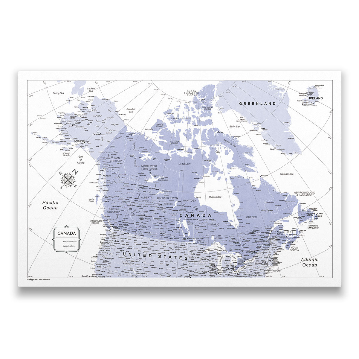 Push Pin Canada Map (Pin Board) - Purple Color Splash CM Pin Board