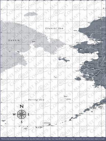 Push Pin Alaska Map (Pin Board) - Dark Gray Color Splash CM Pin Board