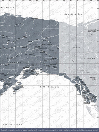 Push Pin Alaska Map (Pin Board) - Dark Gray Color Splash CM Pin Board