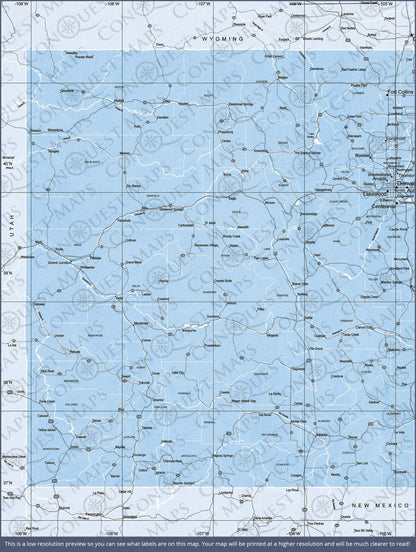 Push Pin Colorado Map (Pin Board) - Light Blue Color Splash CM Pin Board