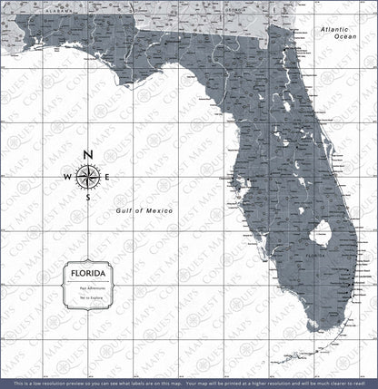 Push Pin Florida Map (Pin Board) - Dark Gray Color Splash CM Pin Board