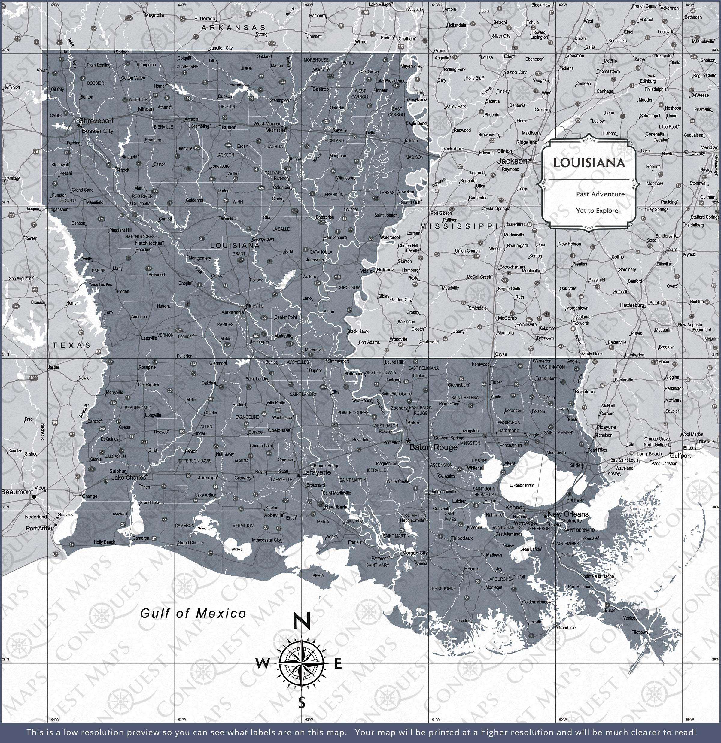 Push Pin Louisiana Map (Pin Board) - Dark Gray Color Splash CM Pin Board