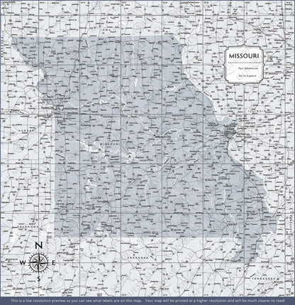 Missouri Map Poster - Light Gray Color Splash CM Poster