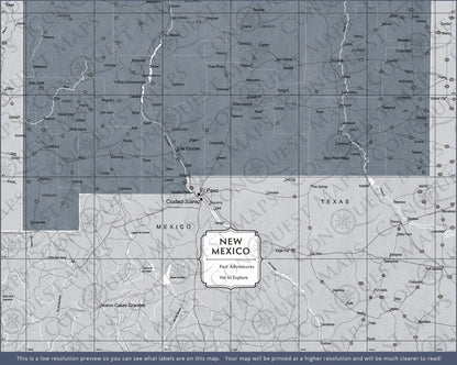 New Mexico Map Poster - Dark Gray Color Splash CM Poster