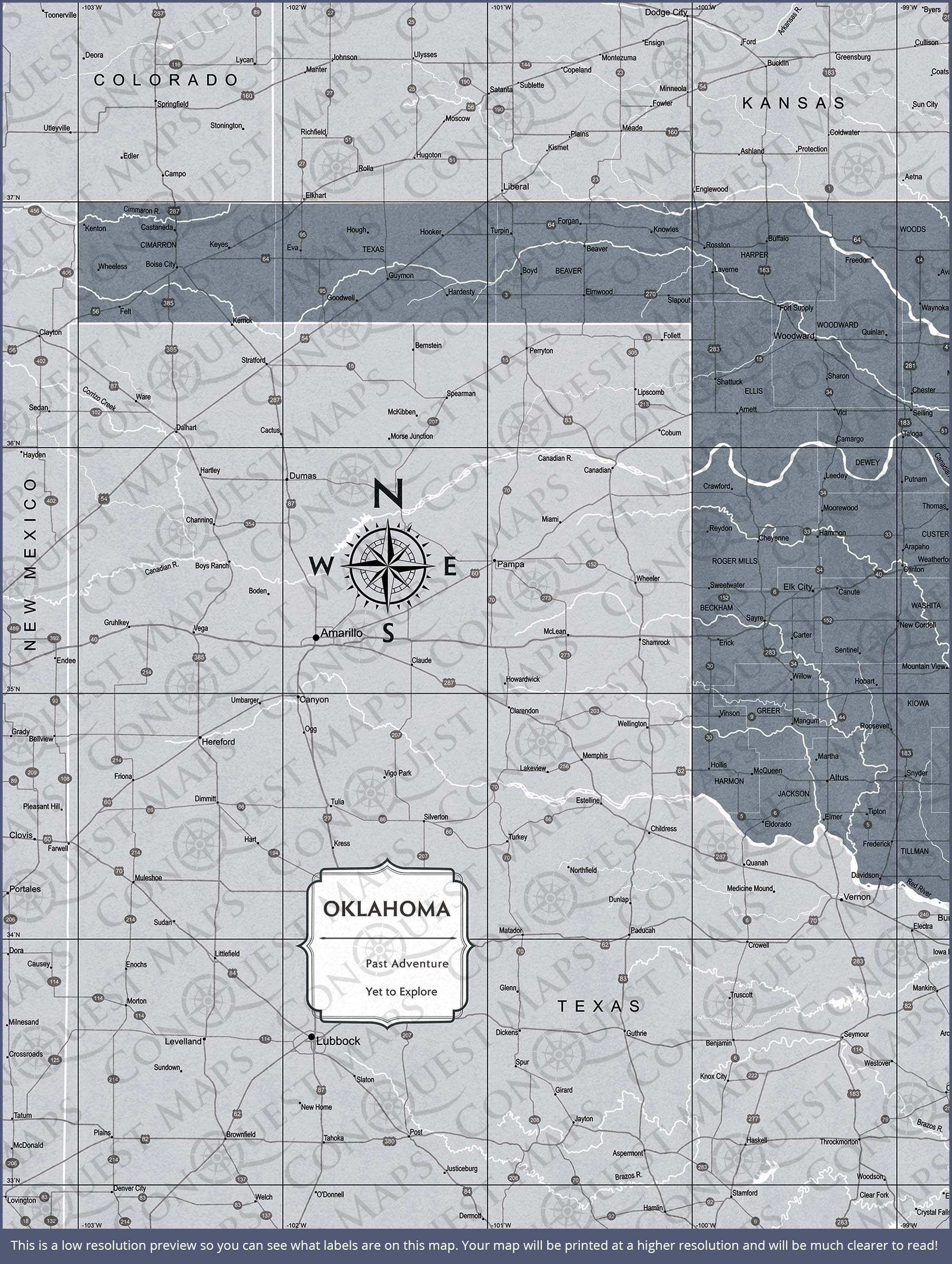 Oklahoma Map Poster - Dark Gray Color Splash CM Poster