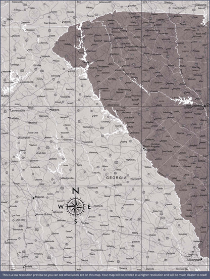 South Carolina Map Poster - Dark Brown Color Splash CM Poster