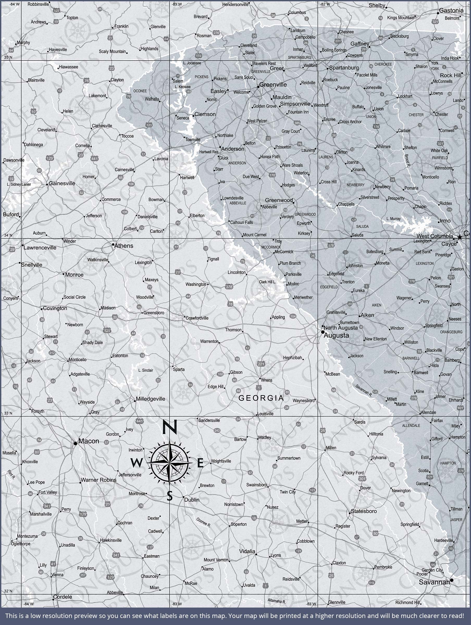 Push Pin South Carolina Map (Pin Board) - Light Gray Color Splash CM Pin Board