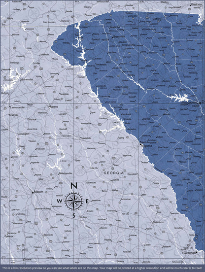 South Carolina Map Poster - Navy Color Splash CM Poster