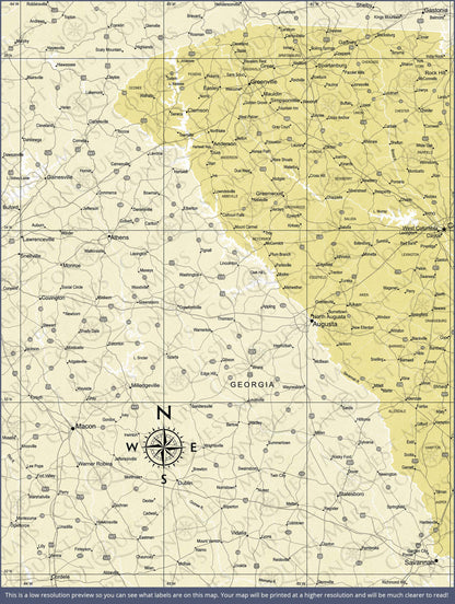 Push Pin South Carolina Map (Pin Board) - Yellow Color Splash CM Pin Board