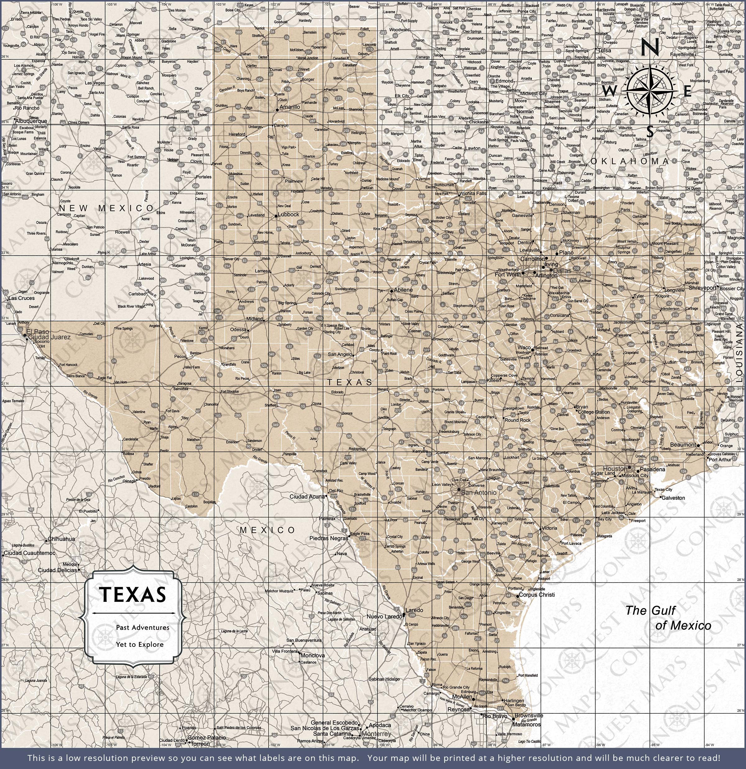 Push Pin Texas Map (Pin Board) - Light Brown Color Splash CM Pin Board