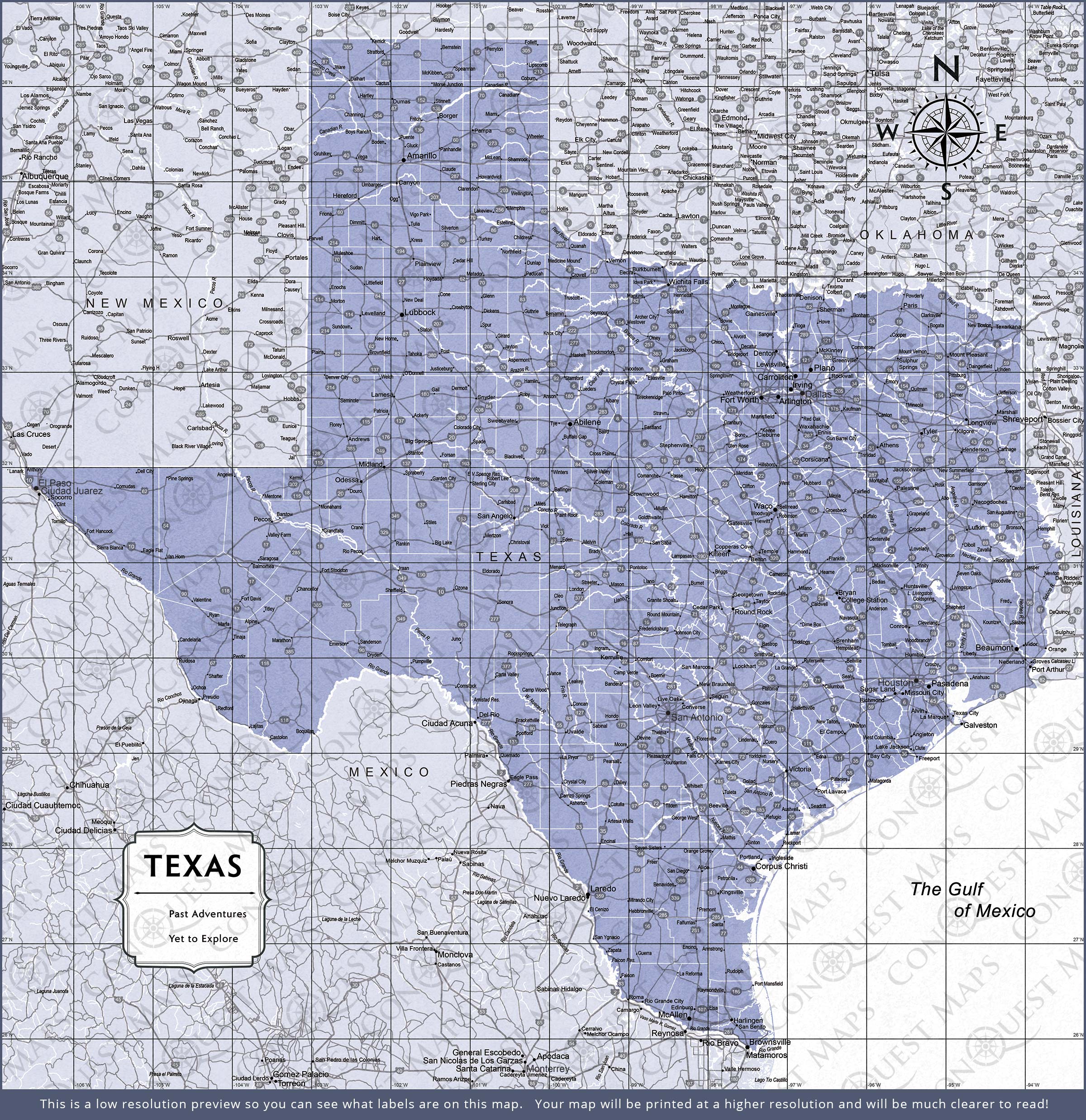 Texas Map Poster - Purple Color Splash CM Poster