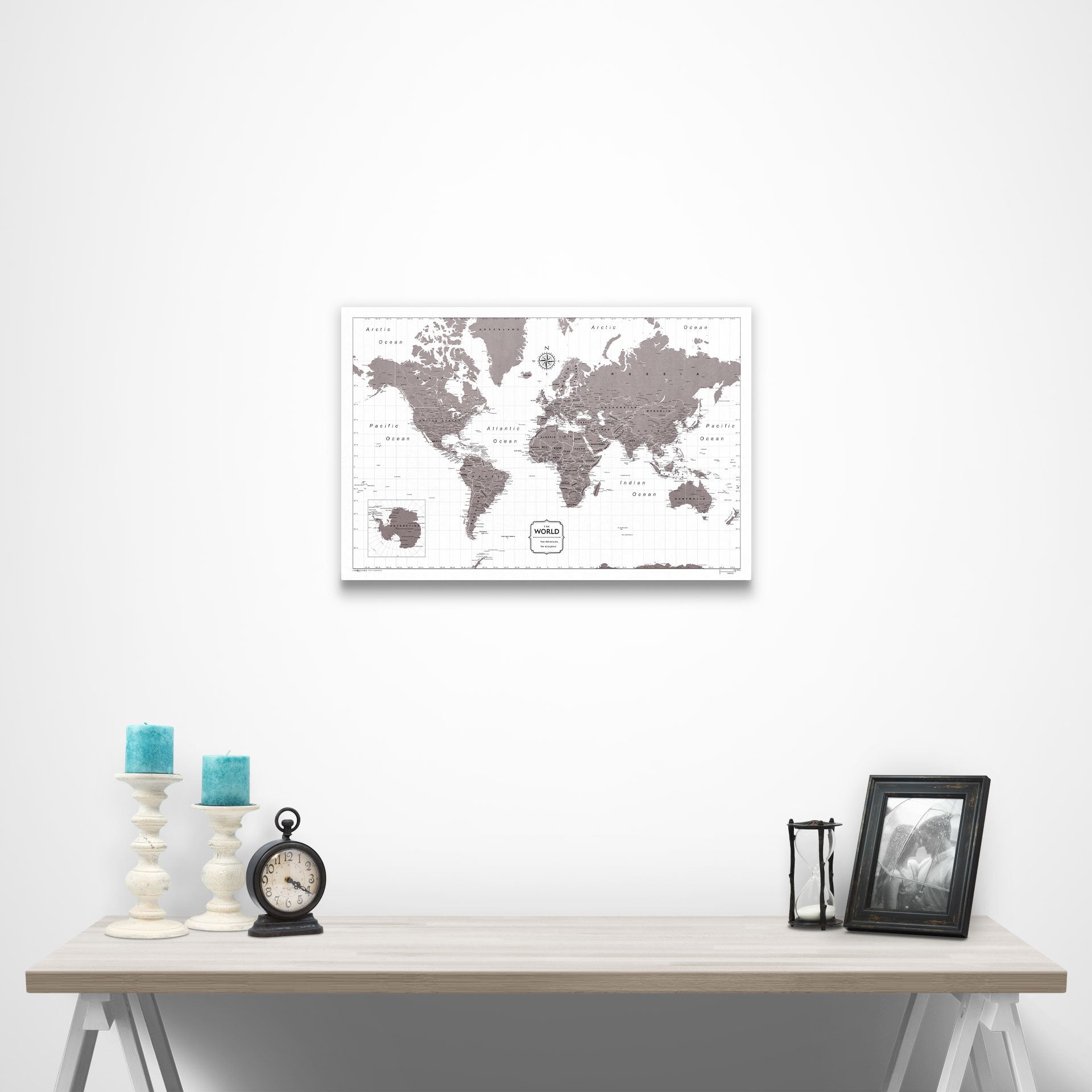 World Map Poster - Dark Brown Color Splash CM Poster