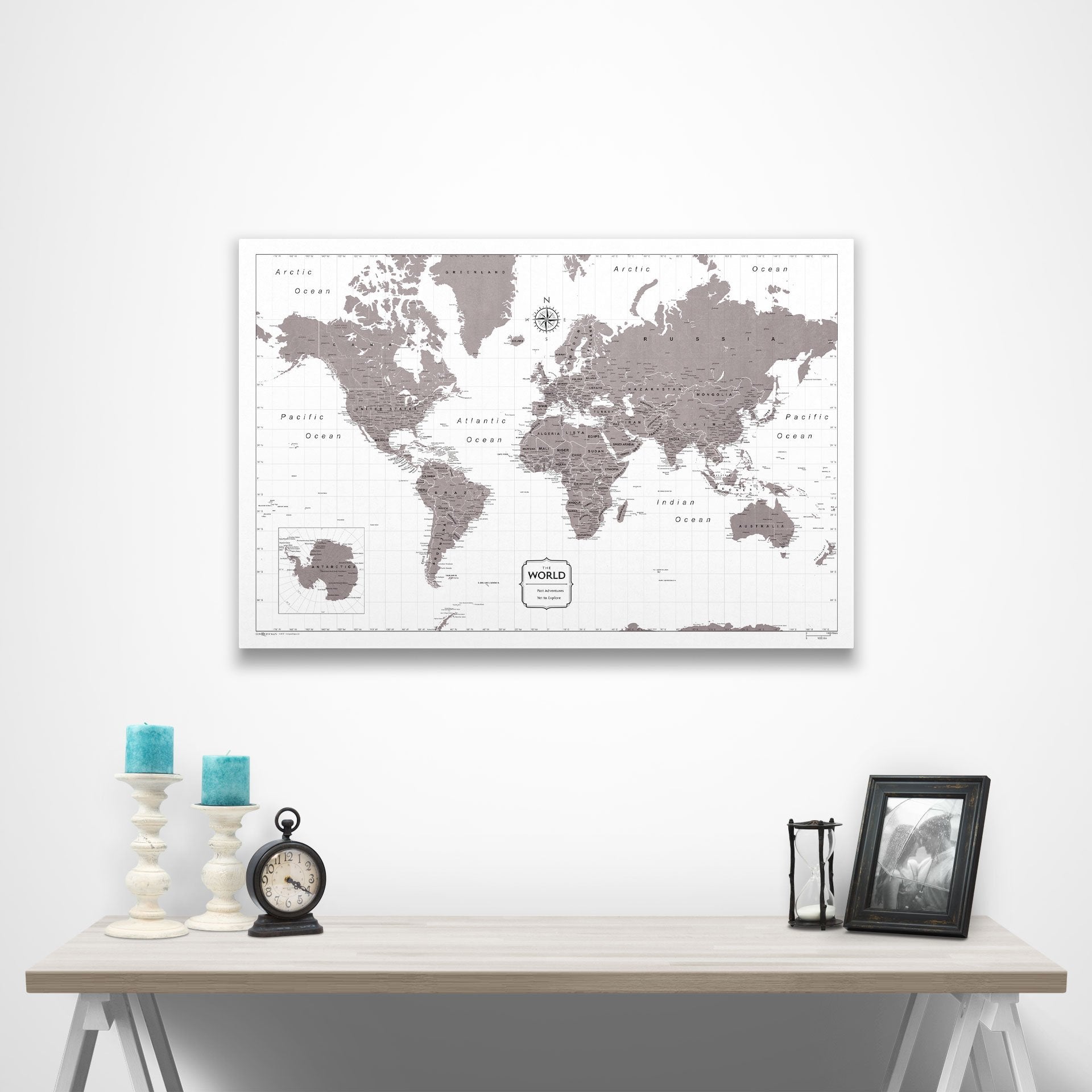 World Map Poster - Dark Brown Color Splash CM Poster