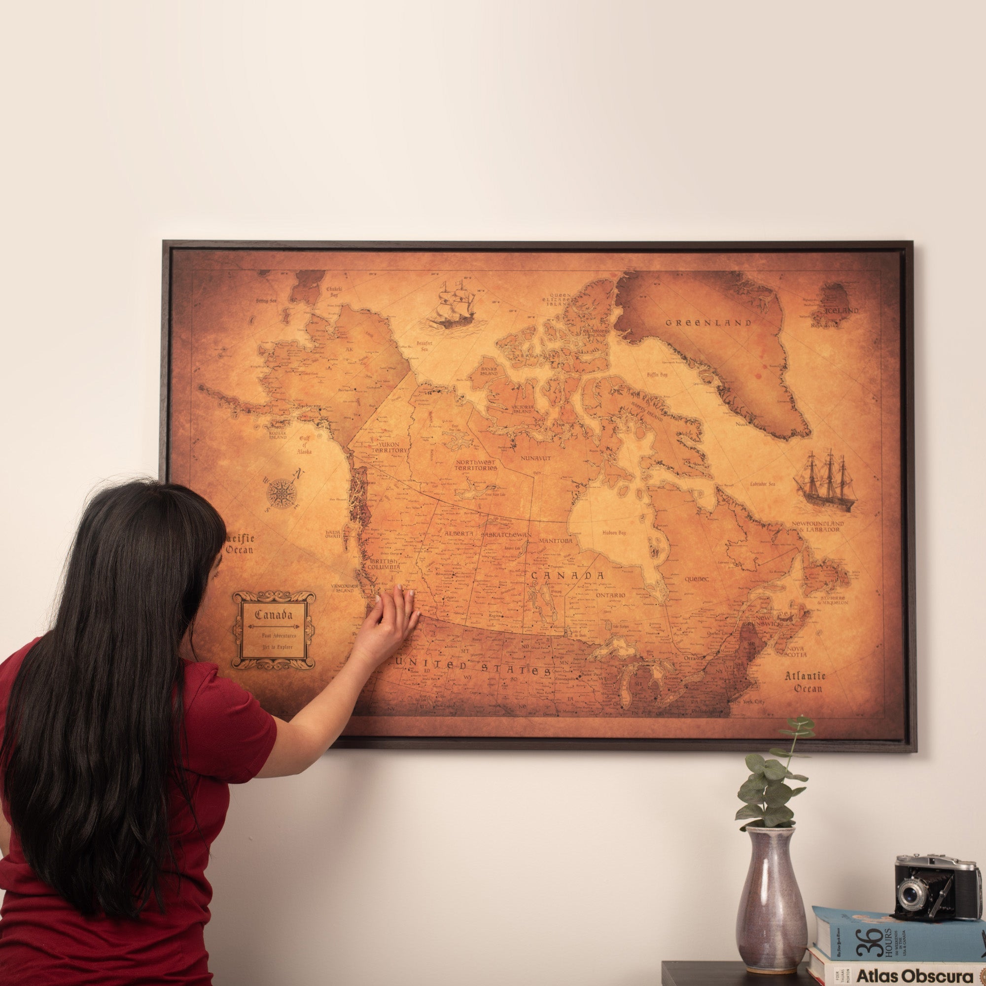 Push Pin Canada Map (Pin Board) - Golden Aged CM Pin Board