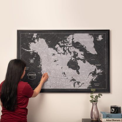 Push Pin Canada Map (Pin Board) - Modern Slate CM Pin Board