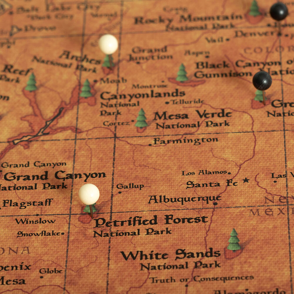 Push Pin National Parks Map (Pin Board) - Golden Aged CM Pin Board