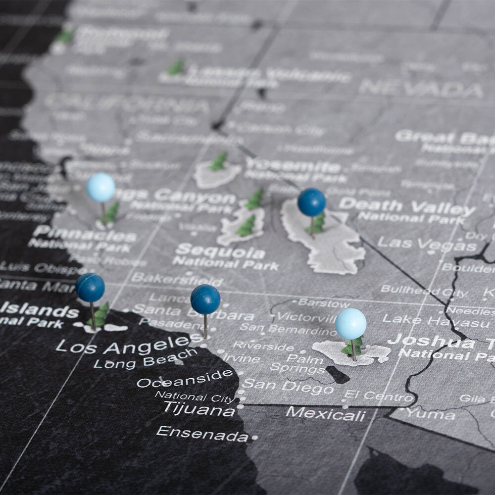 Push Pin National Parks Map (Pin Board) - Modern Slate CM Pin Board