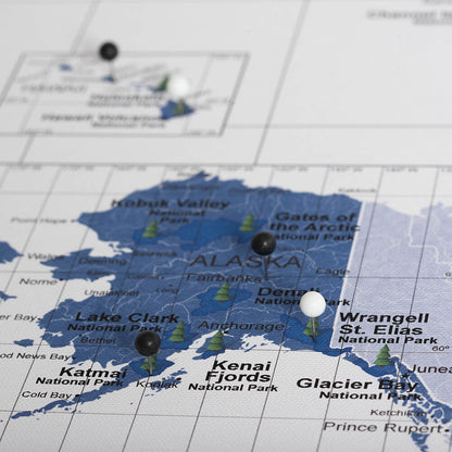 Push Pin National Parks Map (Pin Board) - Navy Color Splash CM Pin Board