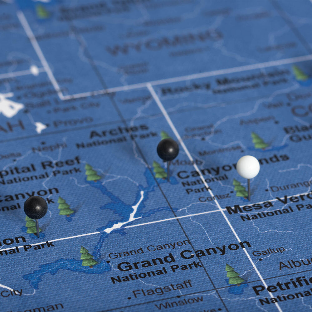 Push Pin National Parks Map (Pin Board) - Navy Color Splash CM Pin Board