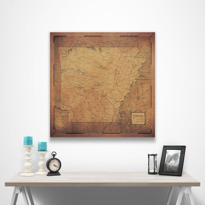 Arkansas Map Poster - Golden Aged CM Poster