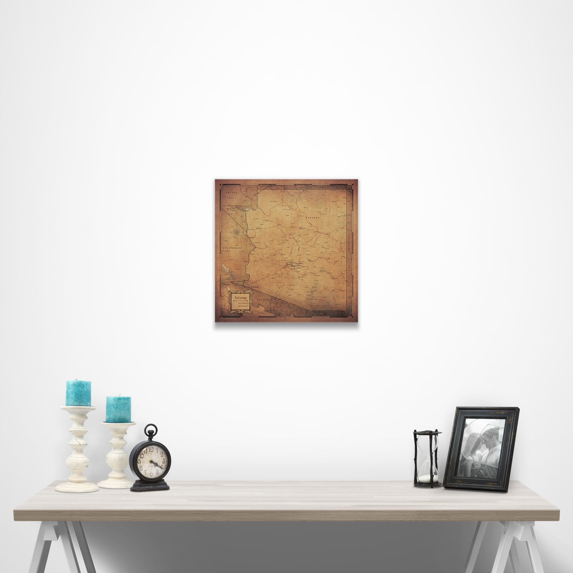 Arizona Map Poster - Golden Aged CM Poster