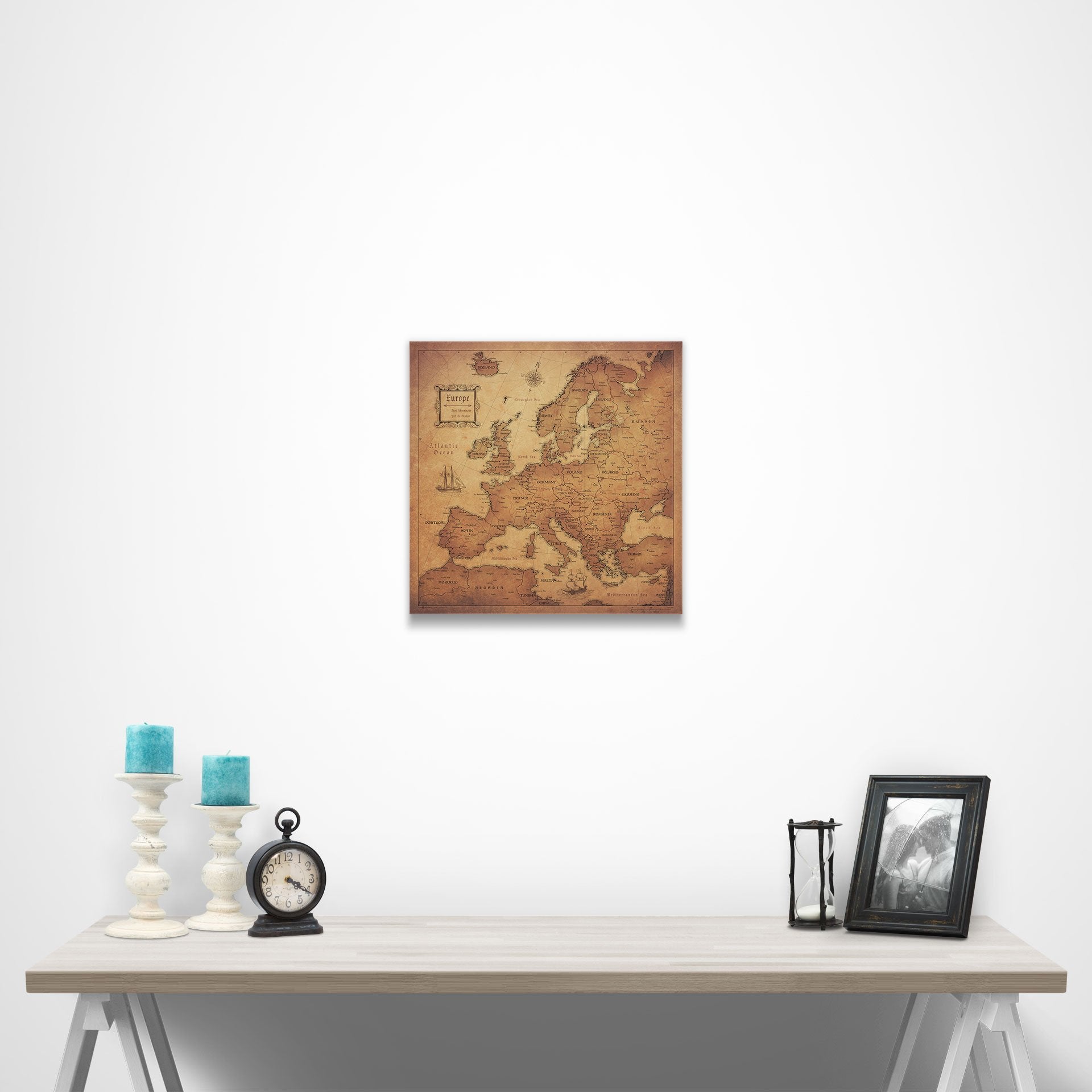 Europe Map Poster - Golden Aged CM Poster