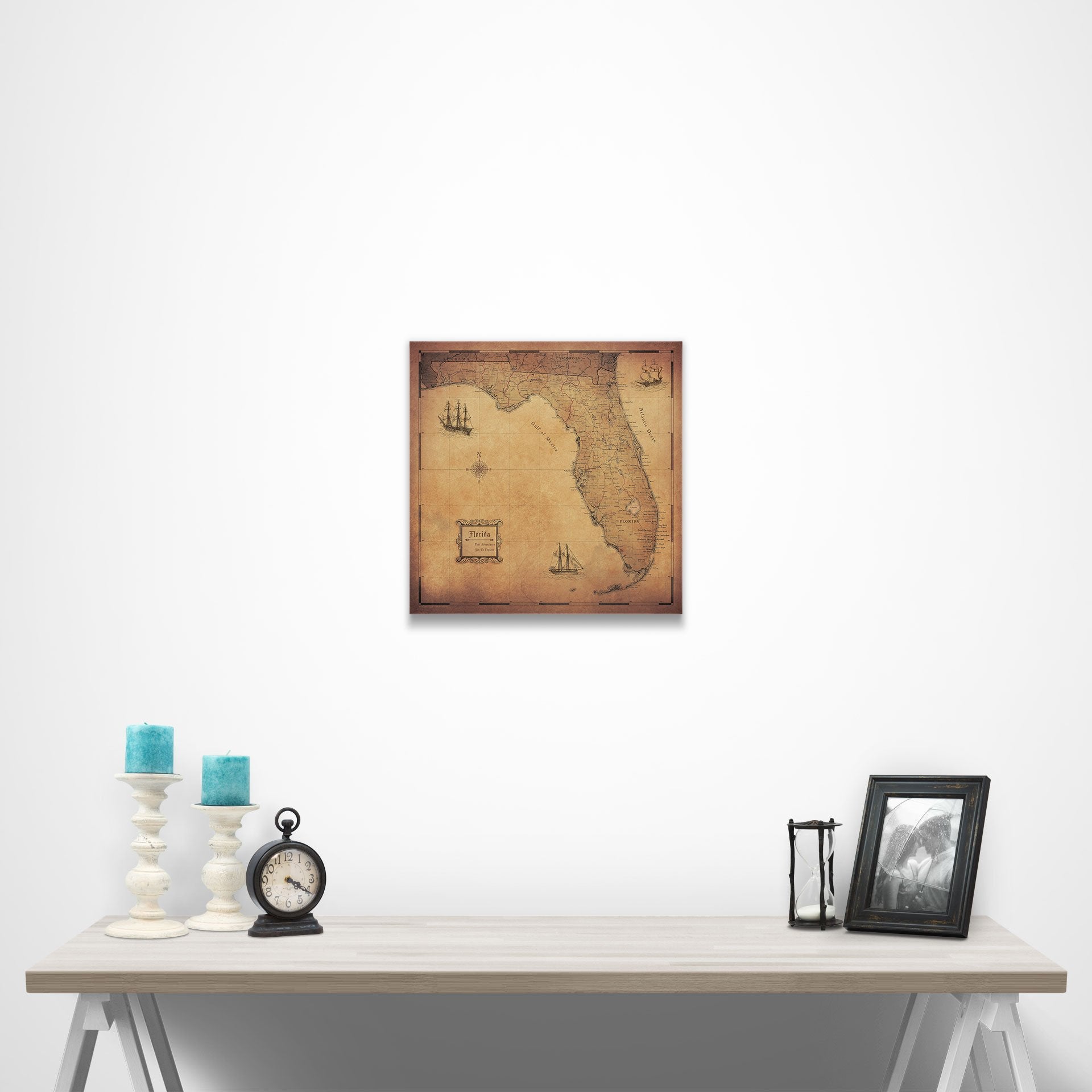 Florida Map Poster - Golden Aged CM Poster