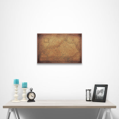 Kentucky Map Poster - Golden Aged CM Poster