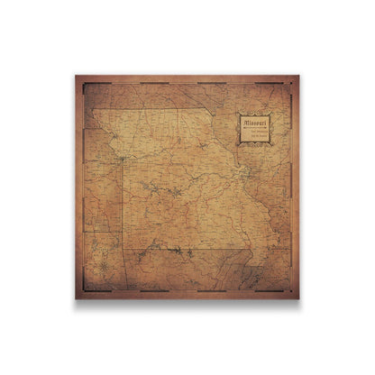 Missouri Map Poster - Golden Aged CM Poster