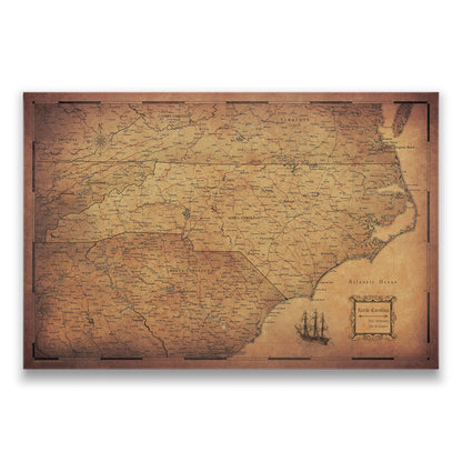 Push Pin North Carolina Map (Pin Board) - Golden Aged CM Pin Board