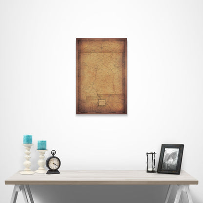 New Mexico Map Poster - Golden Aged CM Poster