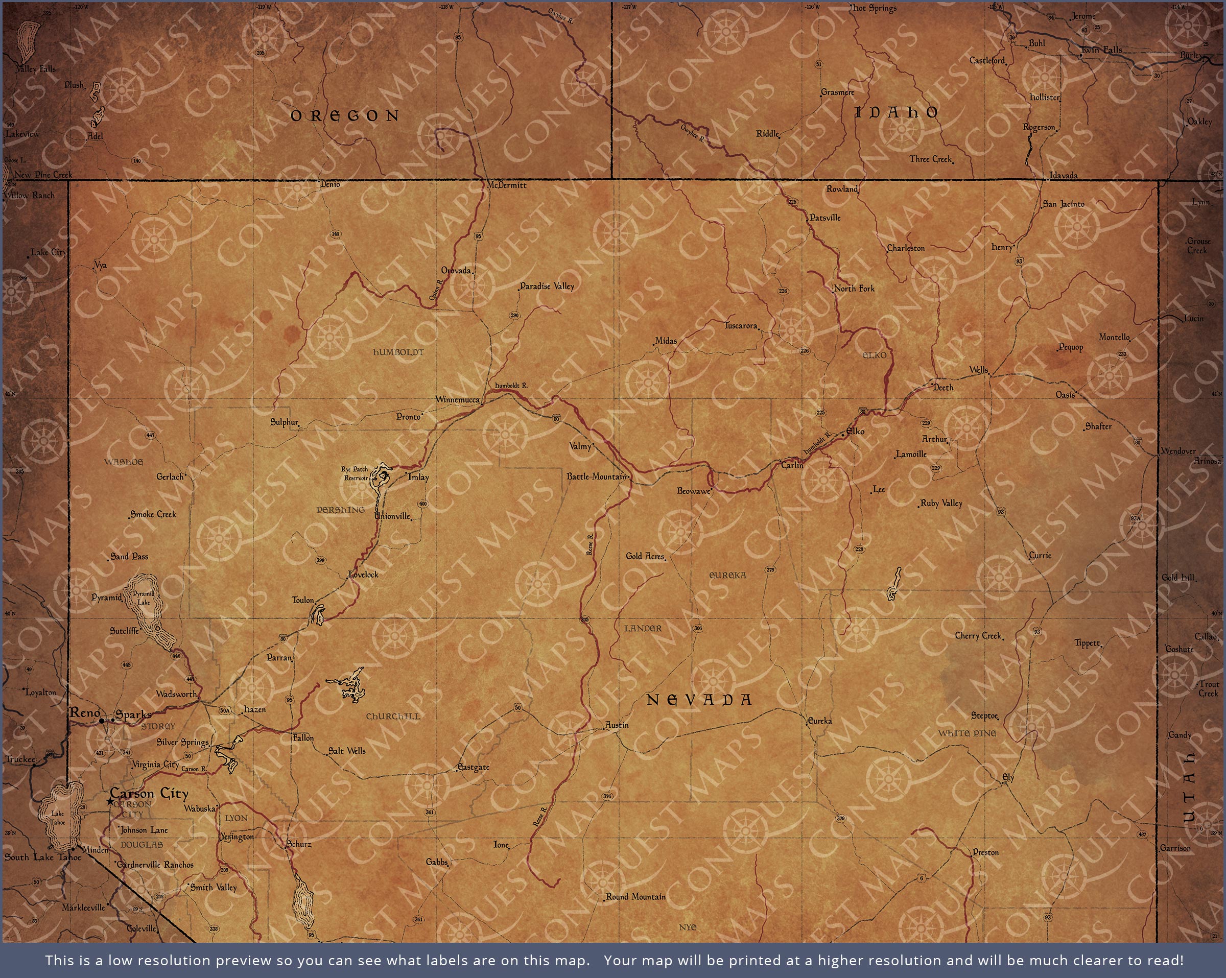 Push Pin Nevada Map (Pin Board) - Golden Aged CM Pin Board