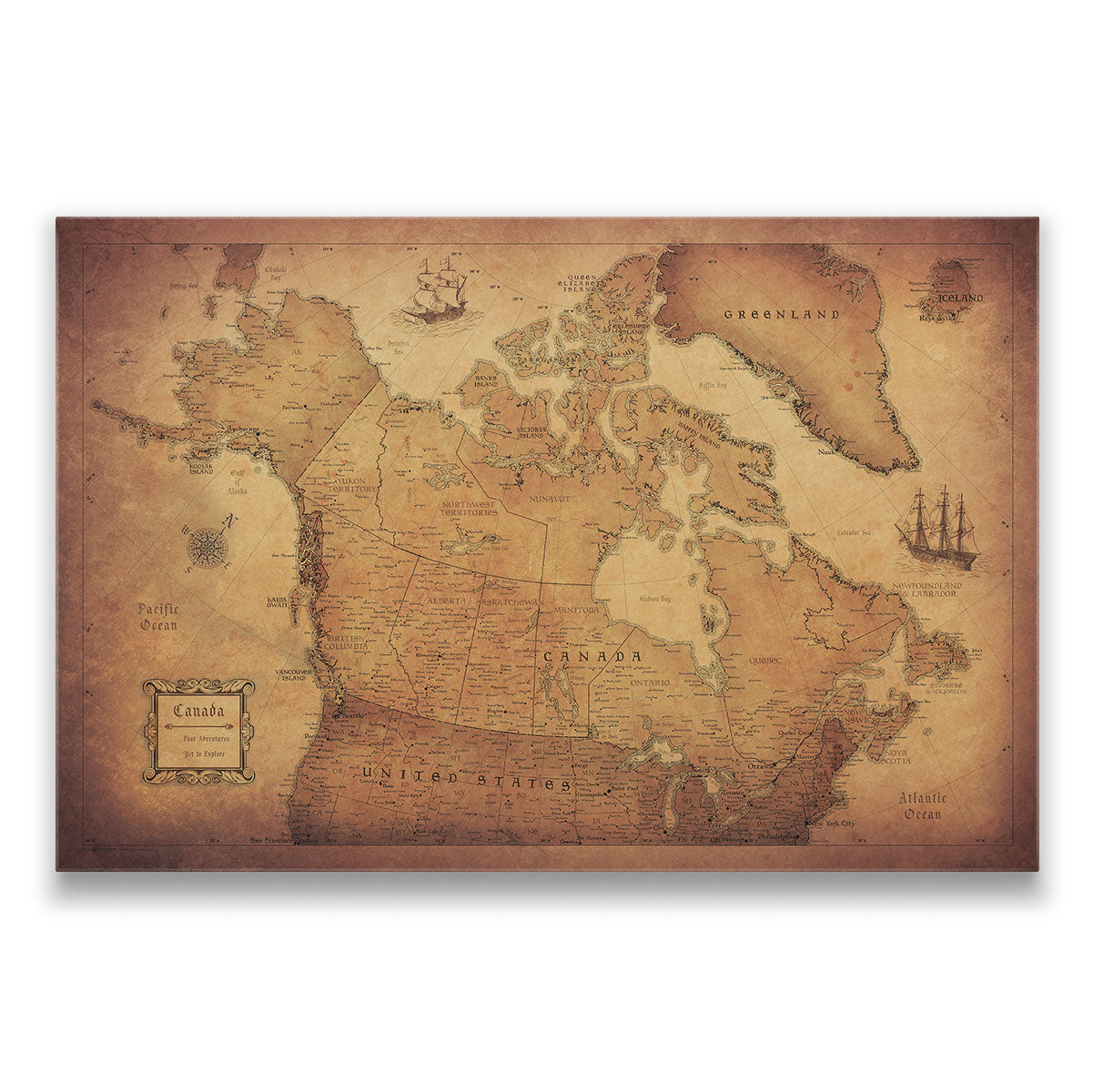 Push Pin Canada Map (Pin Board) - Golden Aged CM Pin Board