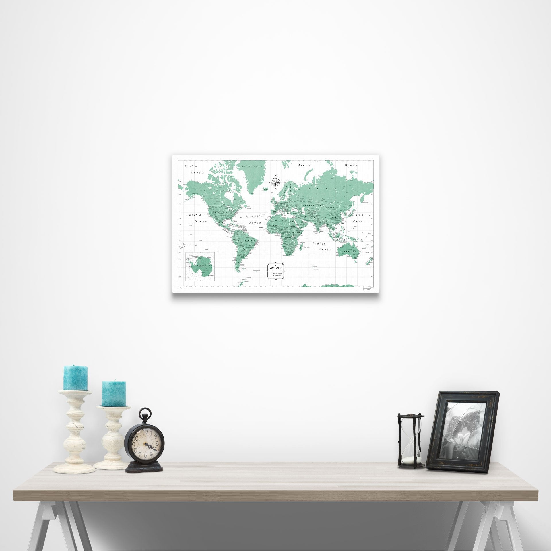 World Map Poster - Green Color Splash CM Poster