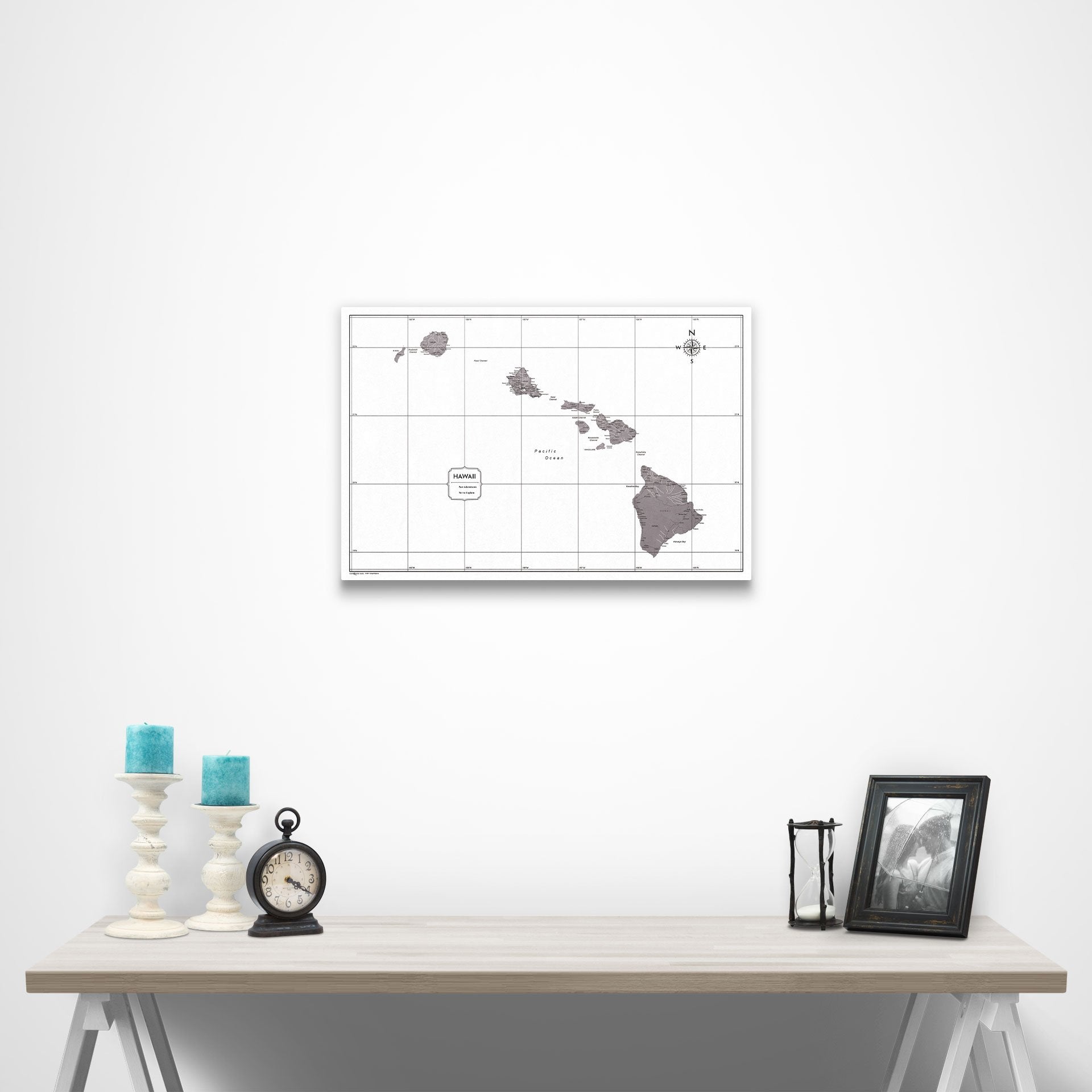 Hawaii Map Poster - Dark Brown Color Splash CM Poster