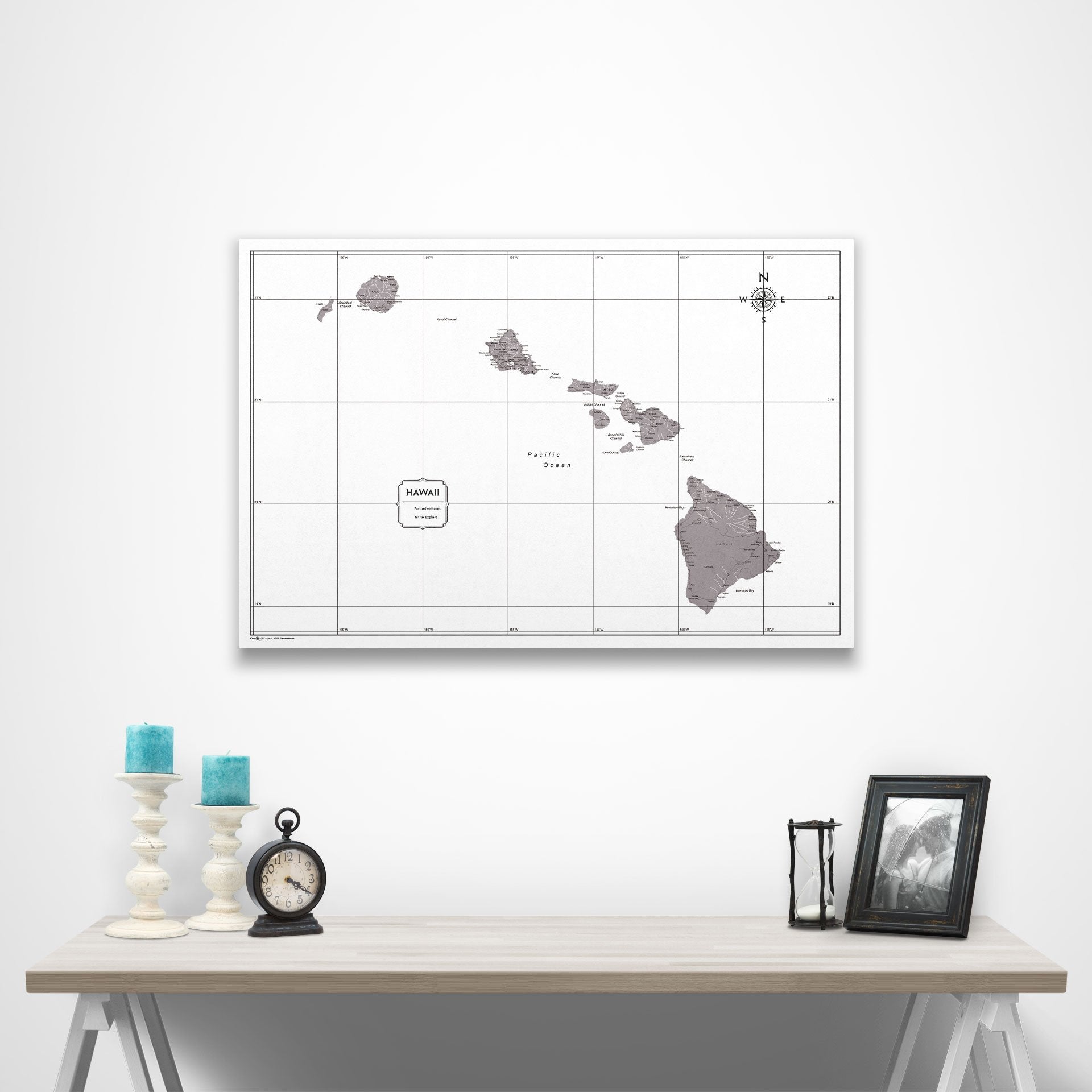 Hawaii Map Poster - Dark Brown Color Splash CM Poster